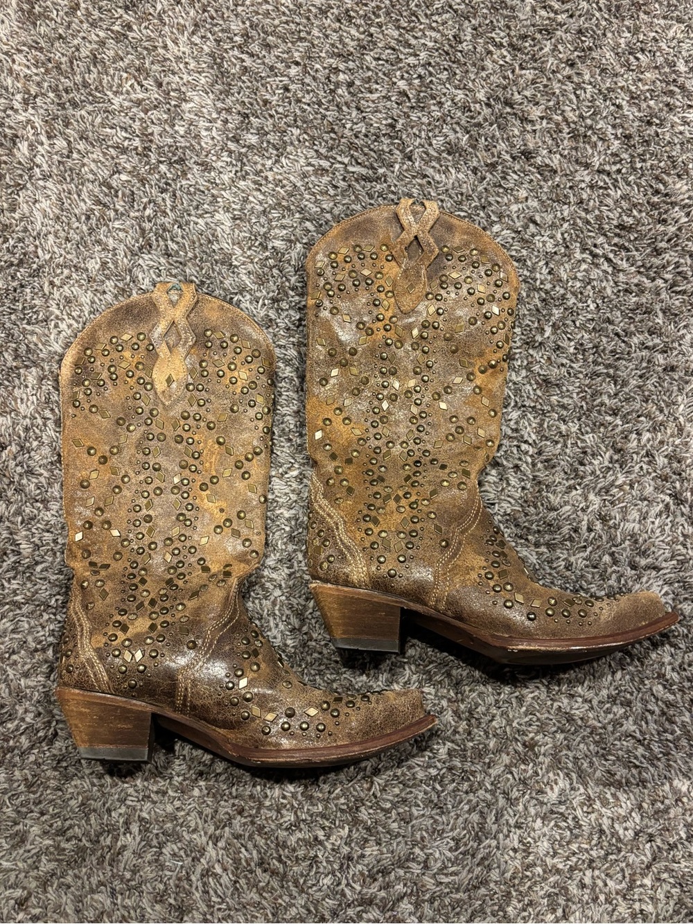 Women’s Corral Brown Studded Western Cowboy Boots